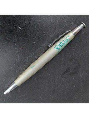 Vint Norvasc Ballpoint Click Pen Green Ink Chrome Trim Pharmaceutical Promo